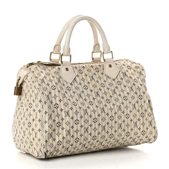 Louis Vuitton Mini Lin Croisette Speedy 30 Blue - Picture 1 of 6